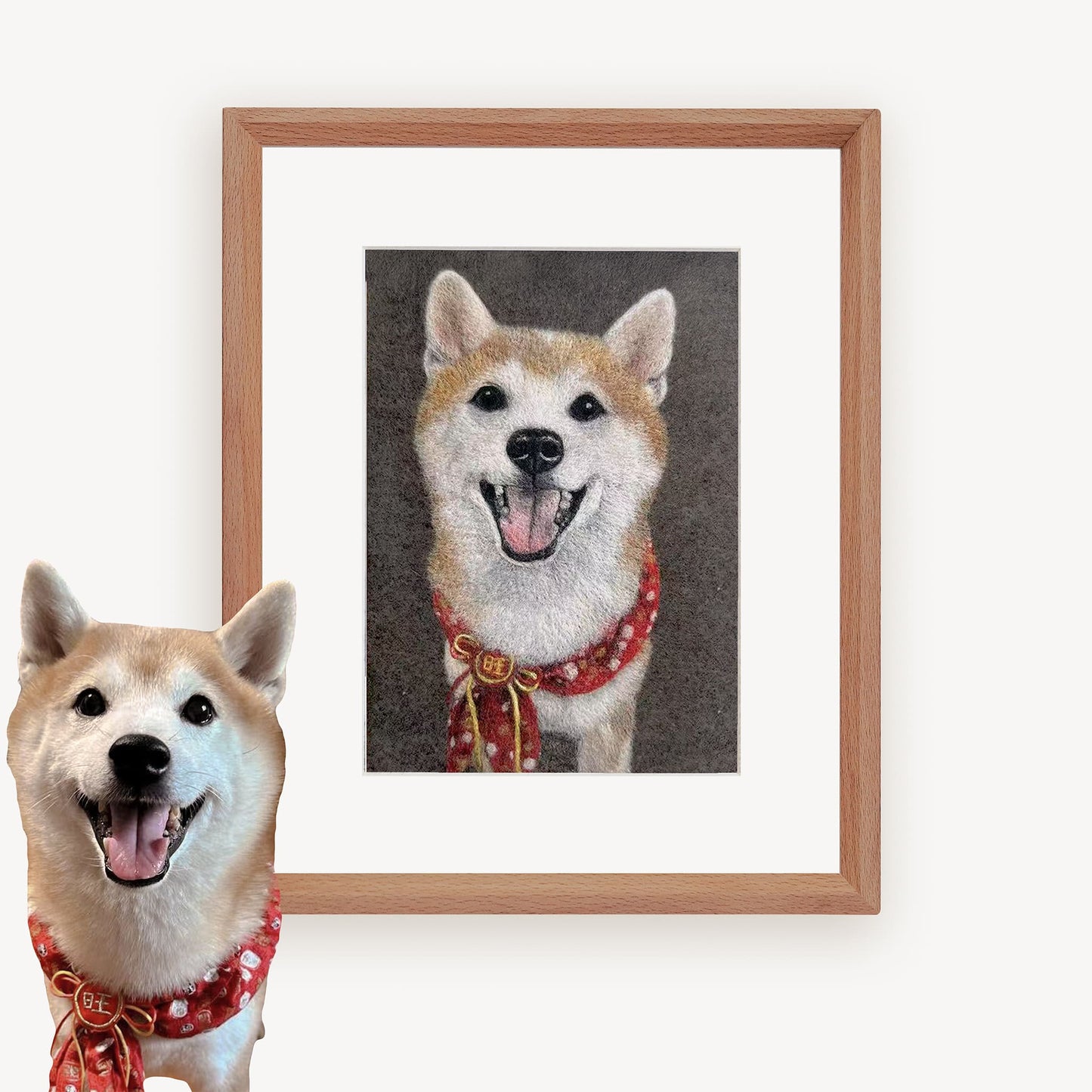 Custom Handmade Wool Felt Pet Portrait – Full or Upper Body - Waggy Waggy