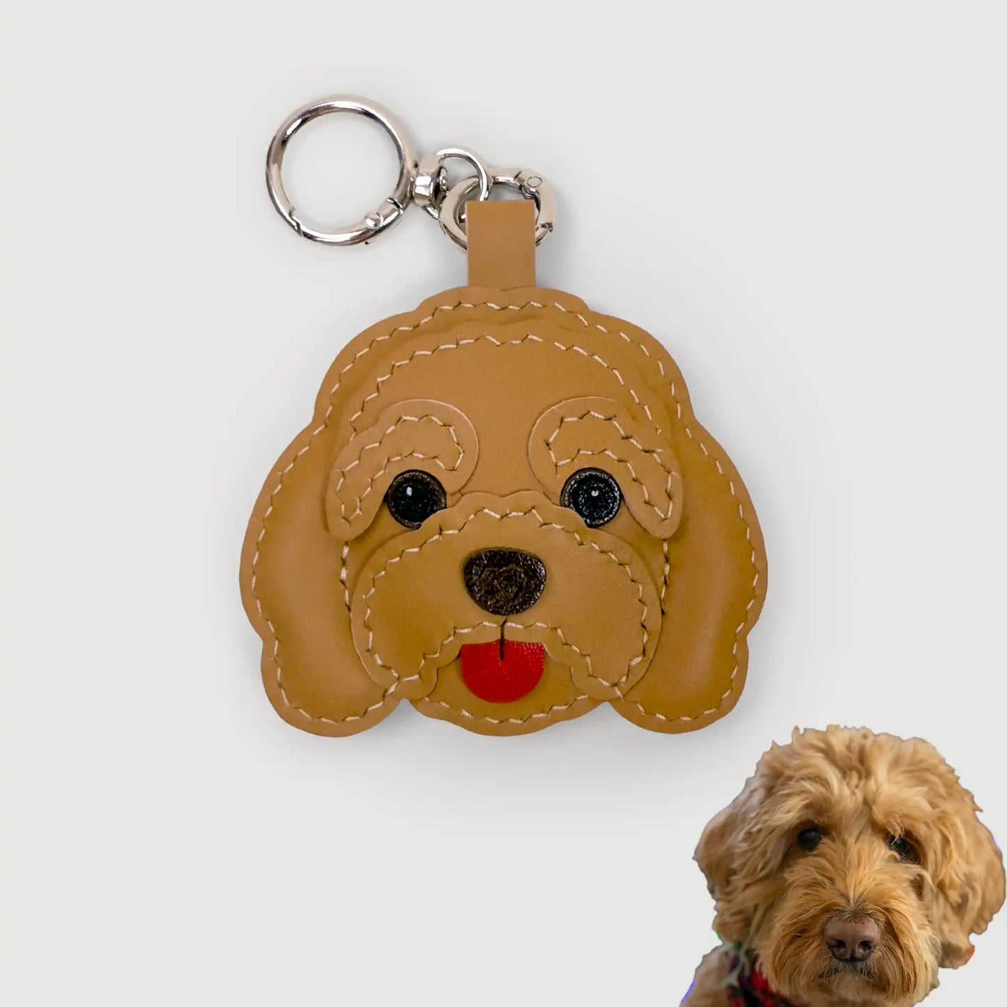 Customizable Handmade Leather Doodle Dog Charm