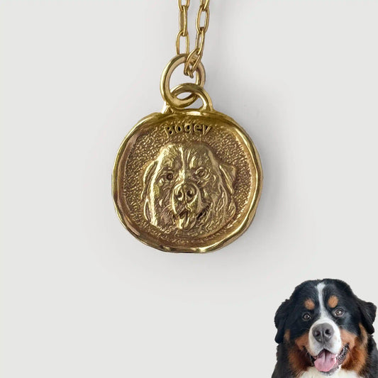 Custom Brass Pet Portrait Pendant