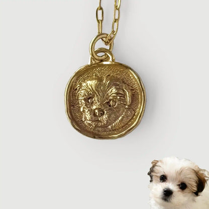 Custom Brass Pet Portrait Pendant
