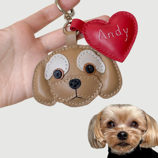 Custom Handmade Leather Pet Charm - Waggy Waggy