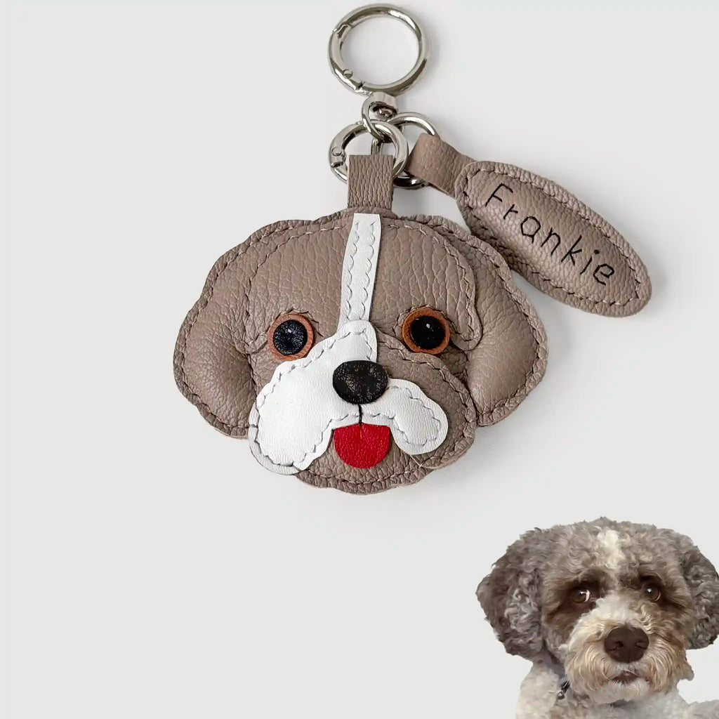 Custom Handmade Leather Pet Charm - Waggy Waggy
