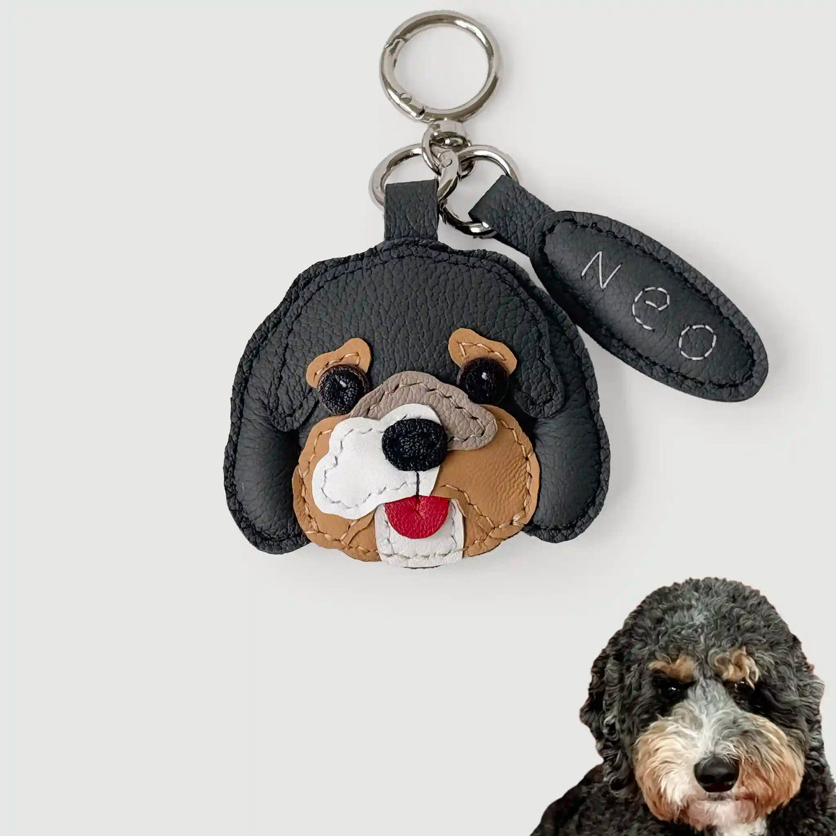 Custom Handmade Leather Pet Charm - Waggy Waggy
