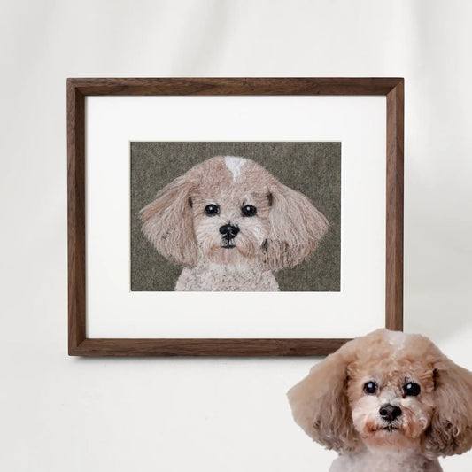 Custom Handmade Wool Felt Pet Portrait - Waggy Waggy