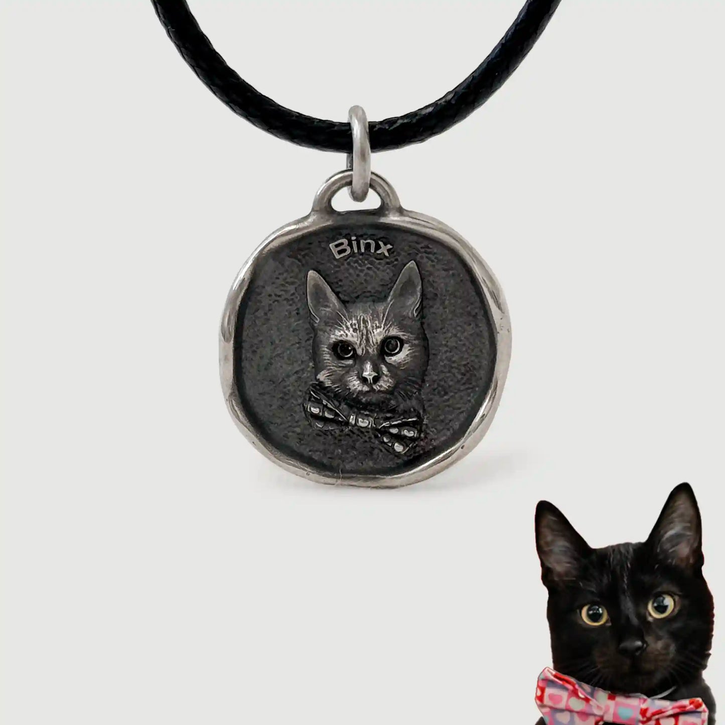 Custom Sterling Silver Pet Portrait Pendant