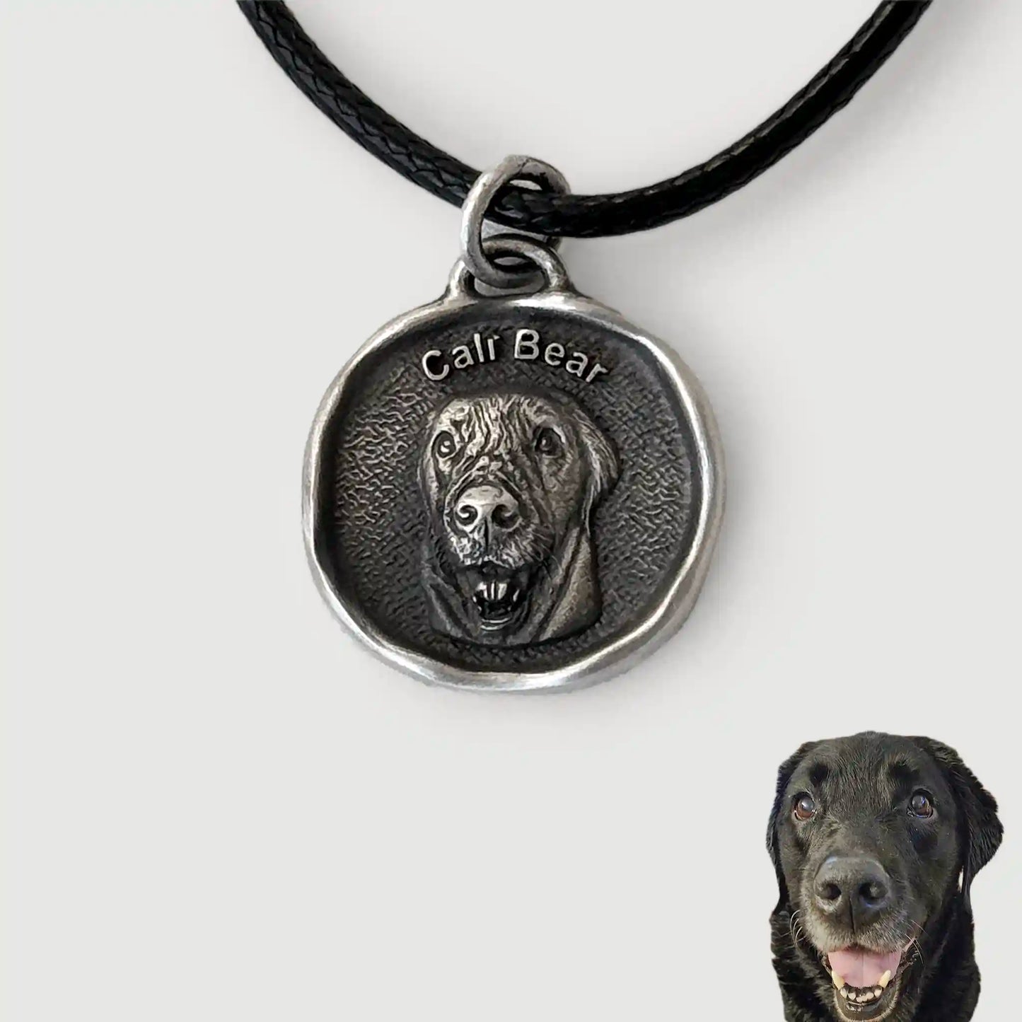 Custom Sterling Silver Pet Portrait Pendant
