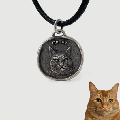 Custom Sterling Silver Pet Portrait Pendant