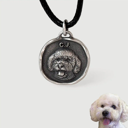 Custom Sterling Silver Pet Portrait Pendant
