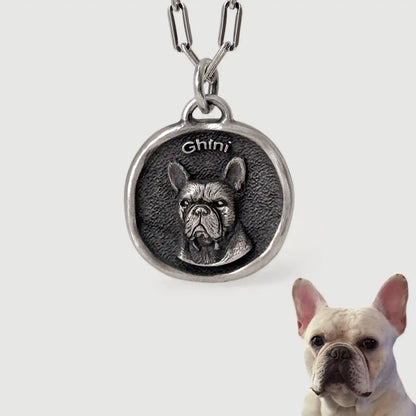 Custom Sterling Silver Pet Portrait Pendant