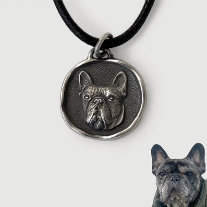 Custom Sterling Silver Pet Portrait Pendant