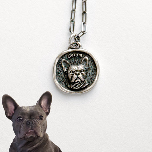 Custom Sterling Silver Pet Portrait Pendant - Waggy Waggy