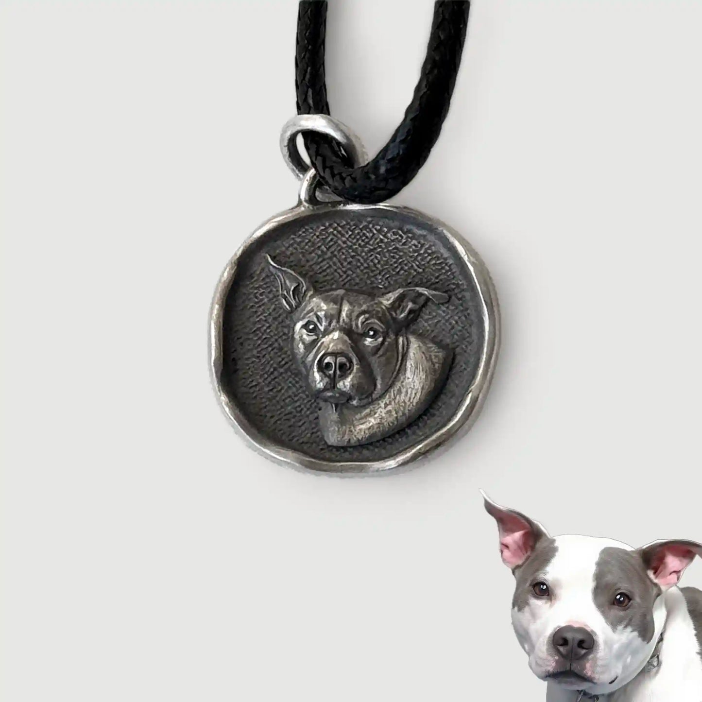 Custom Sterling Silver Pet Portrait Pendant