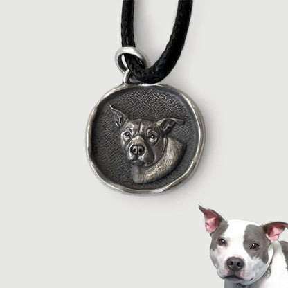 Custom Sterling Silver Pet Portrait Pendant