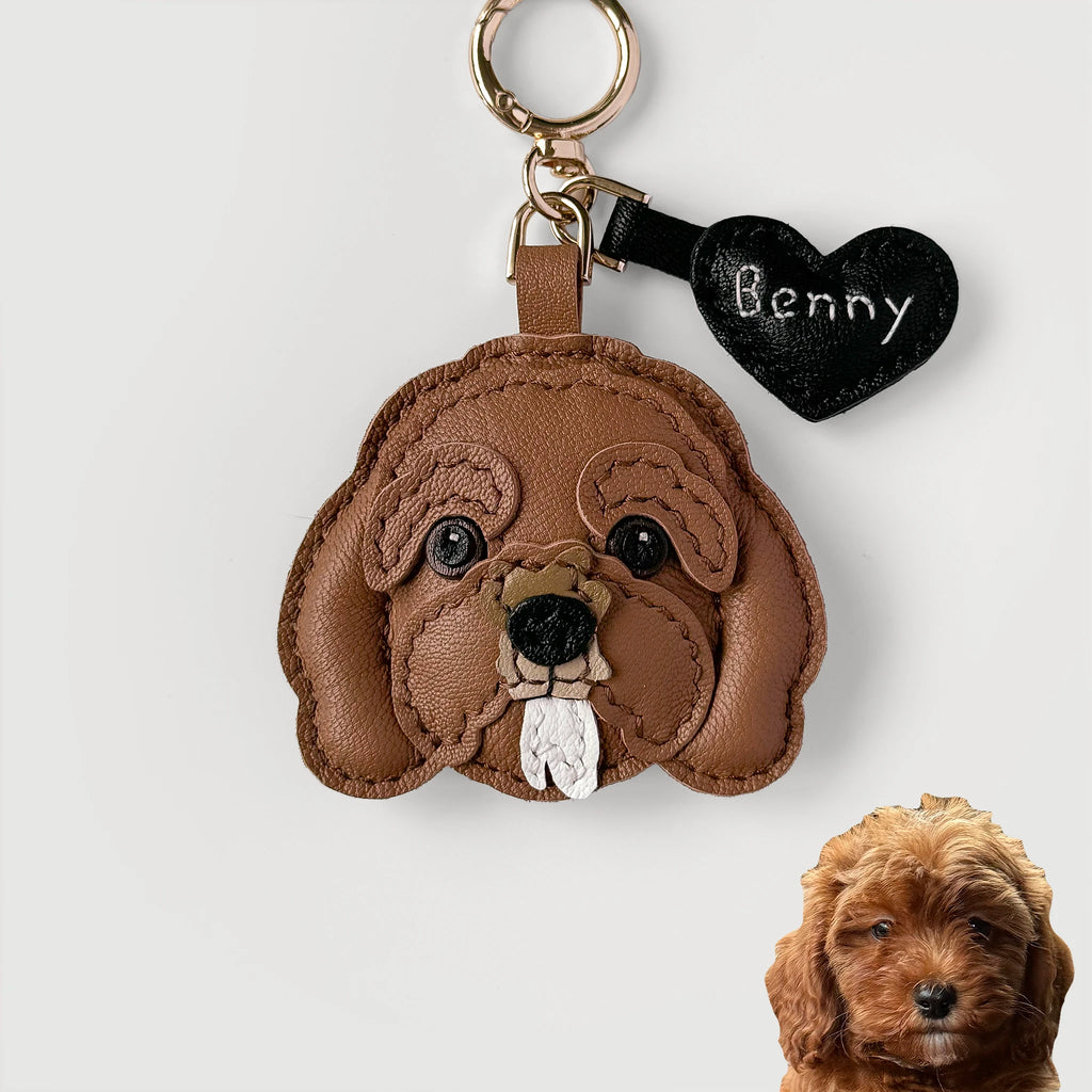 Pawsonalized Leather Doodle Dog Charm