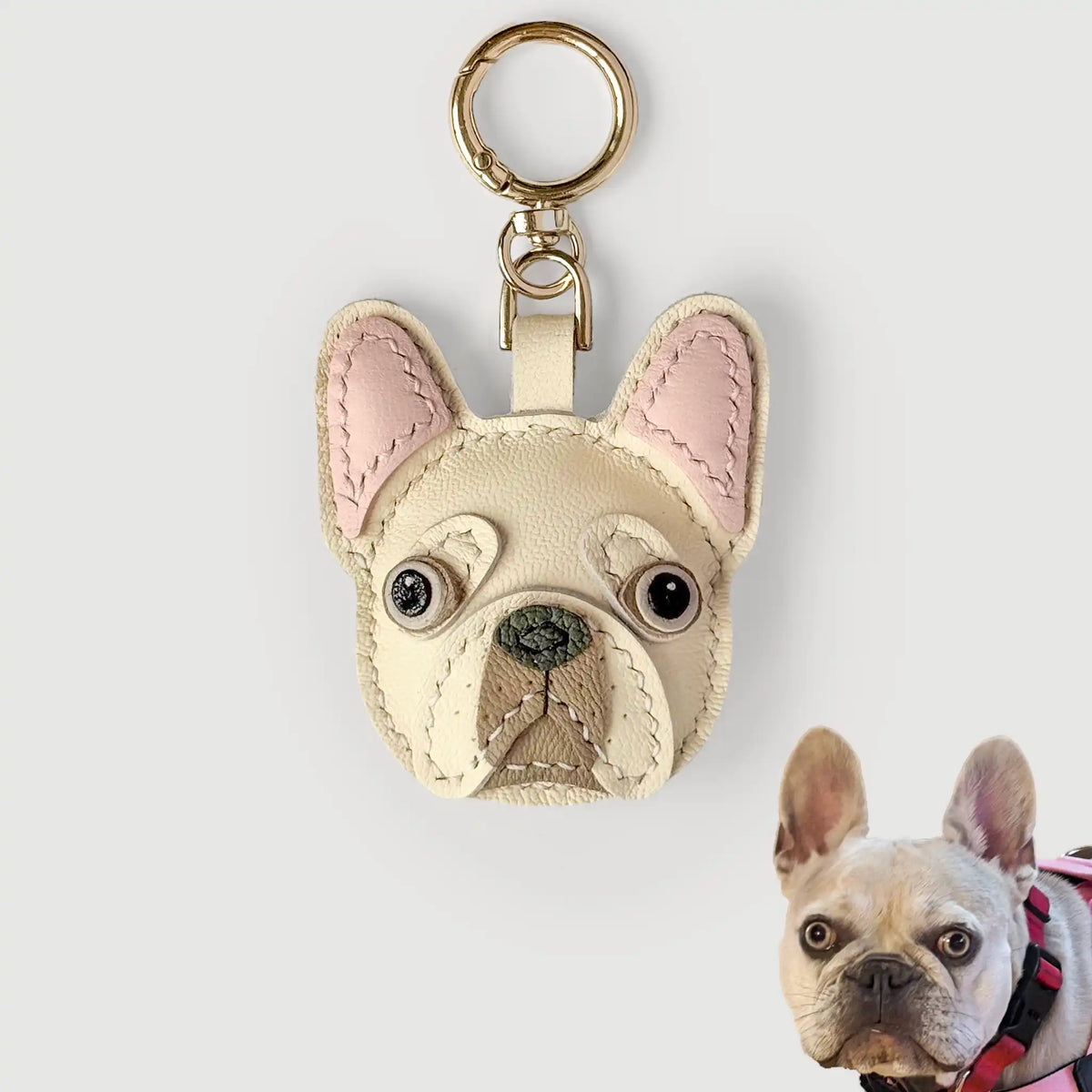 Custom Color Handmade Leather French Bulldog Charm