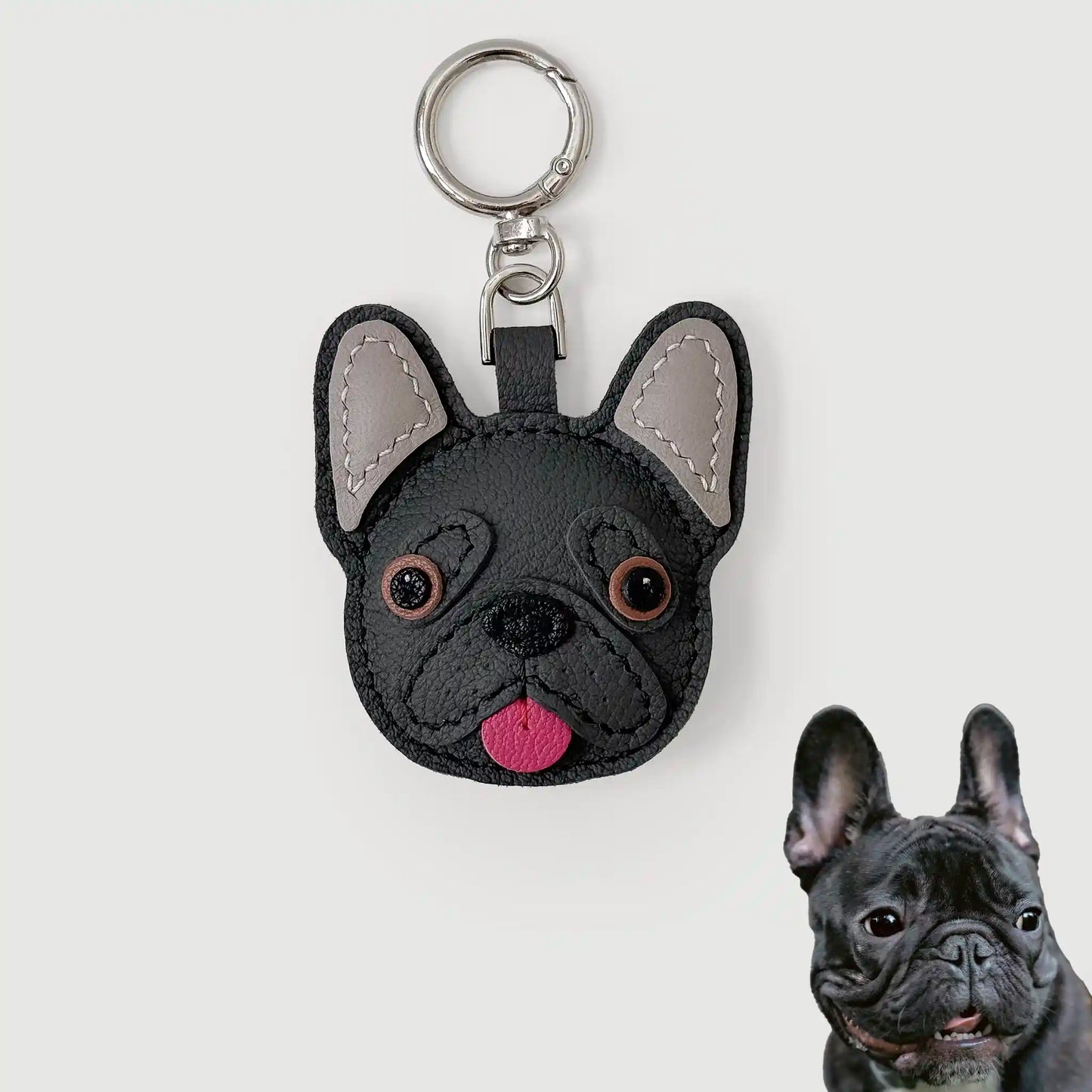 Custom Color Handmade Leather French Bulldog Charm