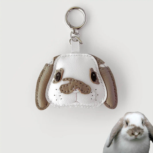 Custom Color Handmade Leather Lop-Eared Rabbit Charm