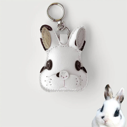 Custom Color Handmade Leather Upright-Eared Rabbit Charm