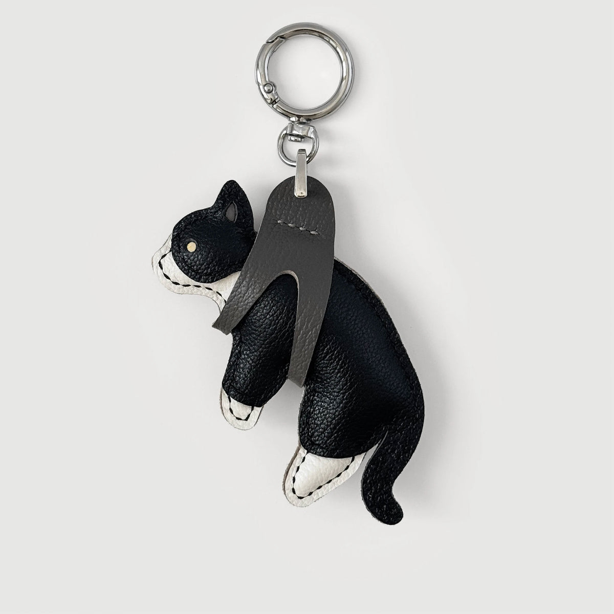 Leather Lifted Cat Charm