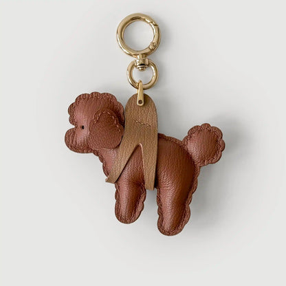 Handmade Leather Lifted Poodle Charm