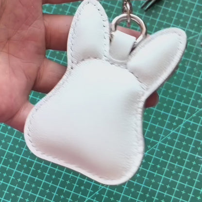 Custom Color Handmade Leather Upright-Eared Rabbit Charm